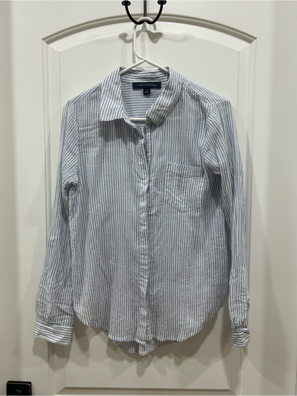 Tommy Hilfiger Women’s Blue Stripe Button-Up Shirt
